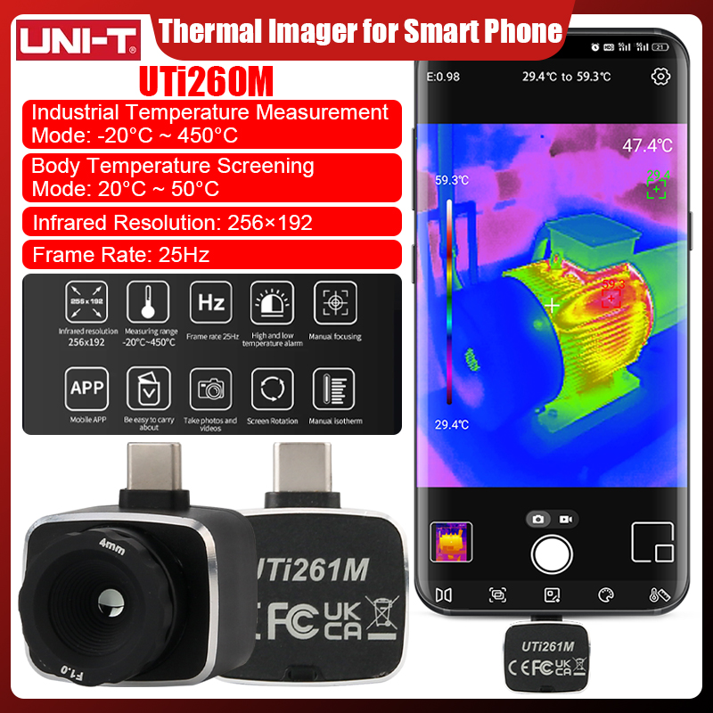 Thermal Imaging Camera 256X192 - Тепловизионная камера UNI-T UTi261M 256x192, инфракрасная